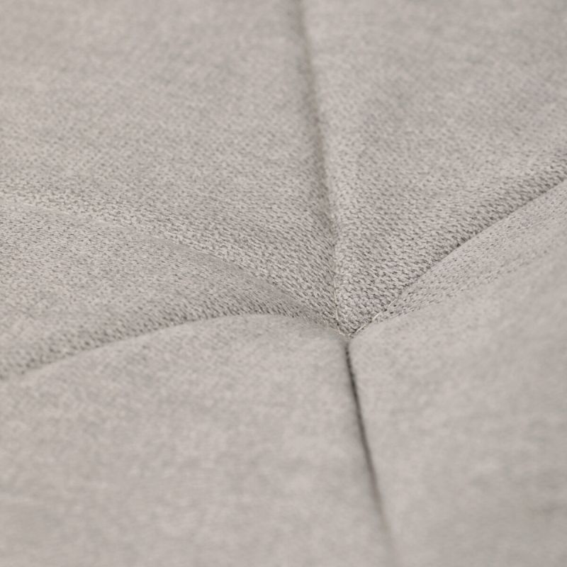 Jedálenská minimalistická stolička v industriálnom štýle, poťah svetlo sivá látka