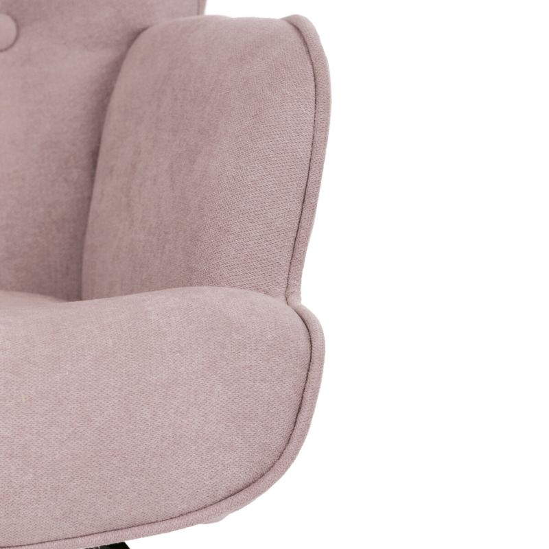 Luxusné hojdacie kreslo v modernom dizajne, poťah ružová látka
