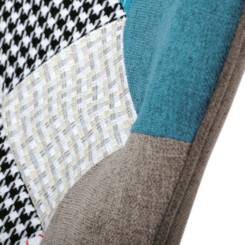 Luxusné hojdacie kreslo v modernom dizajne, poťah patchwork látka