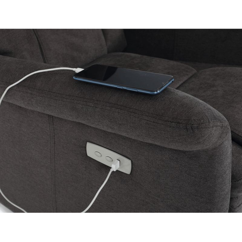 Relaxačné kreslo s elektrickým ovládaním, poťah hnedá látka