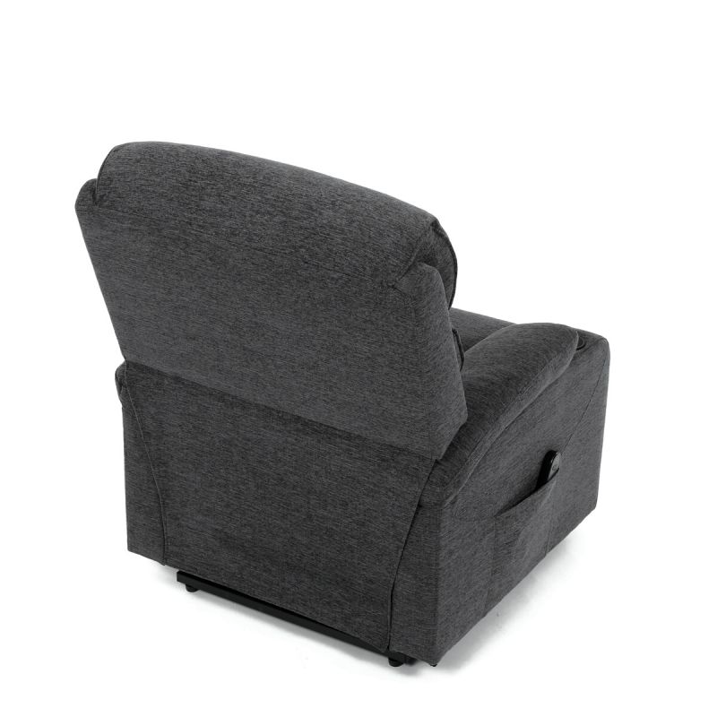 Elektrické polohovateľné relaxačné kreslo, 1 motor, sivá látka