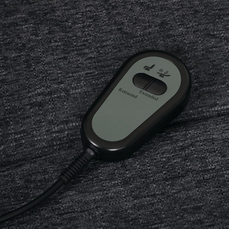 Elektrické polohovateľné relaxačné kreslo, 1 motor, sivá látka