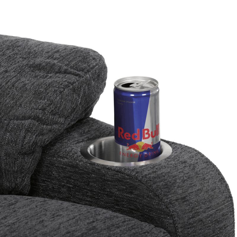 Elektrické polohovateľné relaxačné kreslo, 1 motor, sivá látka