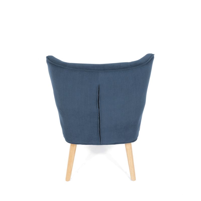 Moderné elegantné kreslo, poťah modrá menčestrová látka