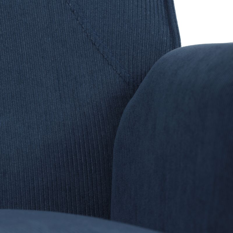 Moderné elegantné kreslo, poťah modrá menčestrová látka