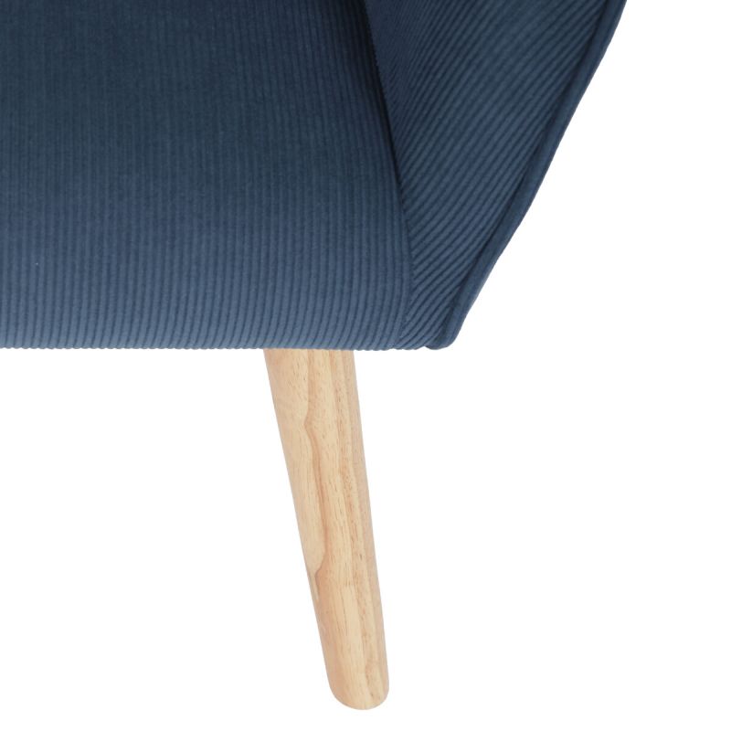 Moderné elegantné kreslo, poťah modrá menčestrová látka