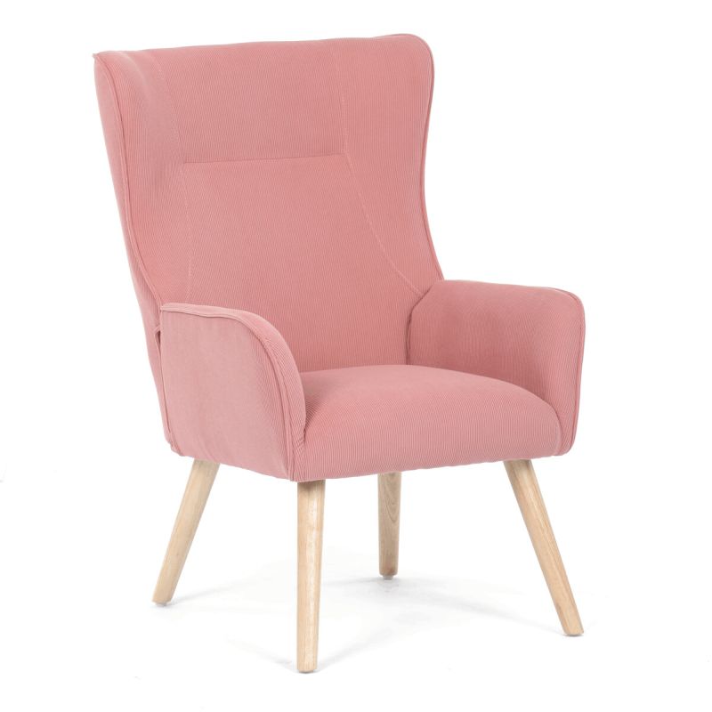 Moderné elegantné kreslo, poťah ružová menčestrová látka