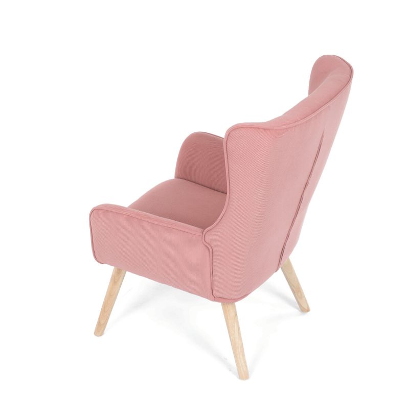 Moderné elegantné kreslo, poťah ružová menčestrová látka