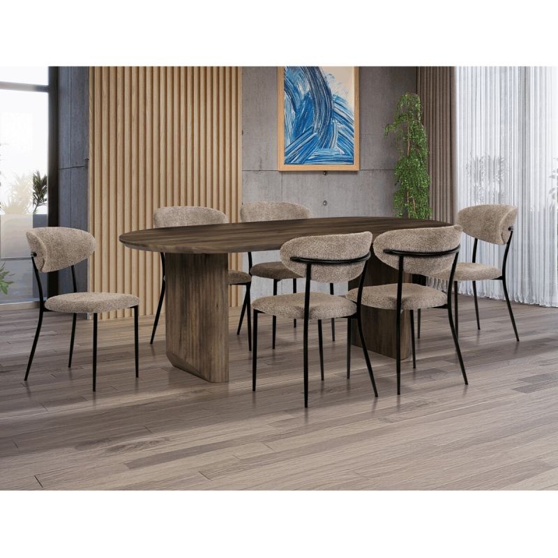 Stôl jedálenský, 200x100x76 cm, MDF doska, 3D dekor orech 