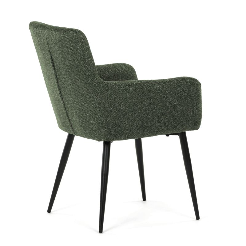Elegantná zelená jedálenská stolička s podrúčkami