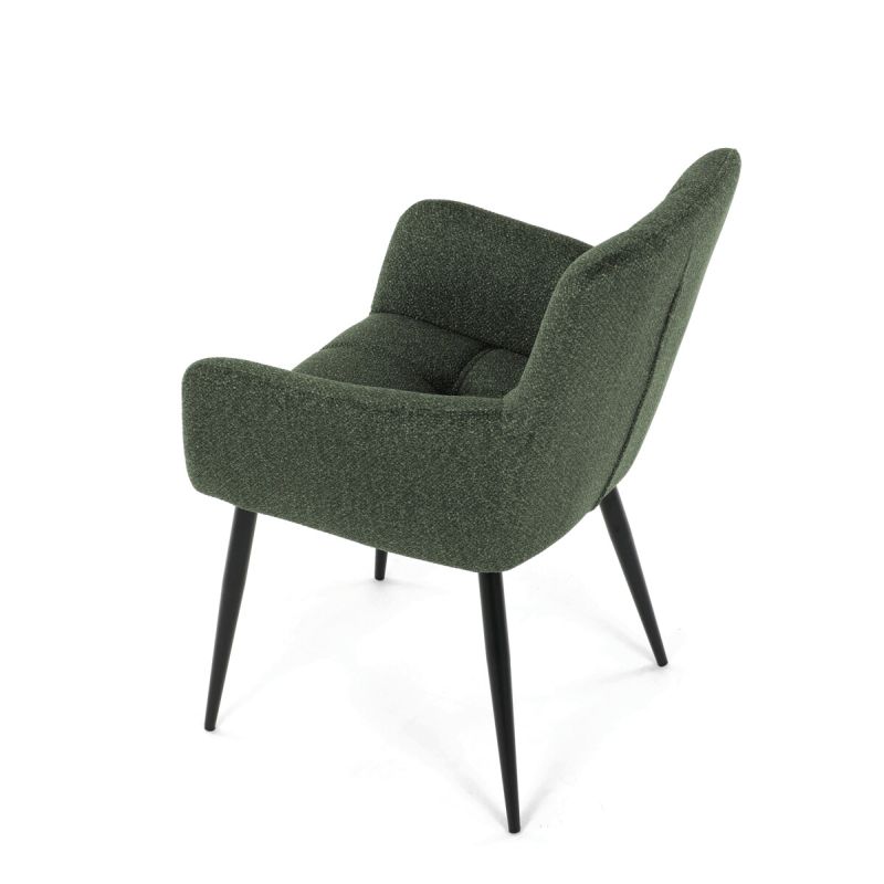 Elegantná zelená jedálenská stolička s podrúčkami