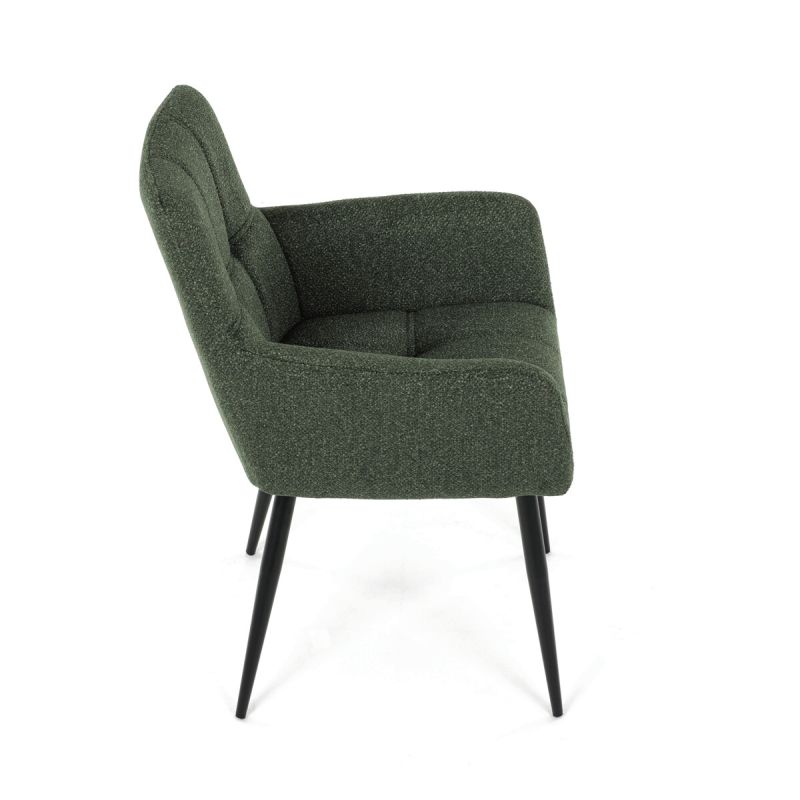 Elegantná zelená jedálenská stolička s podrúčkami