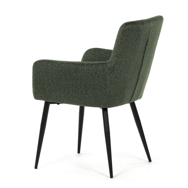 Elegantná zelená jedálenská stolička s podrúčkami