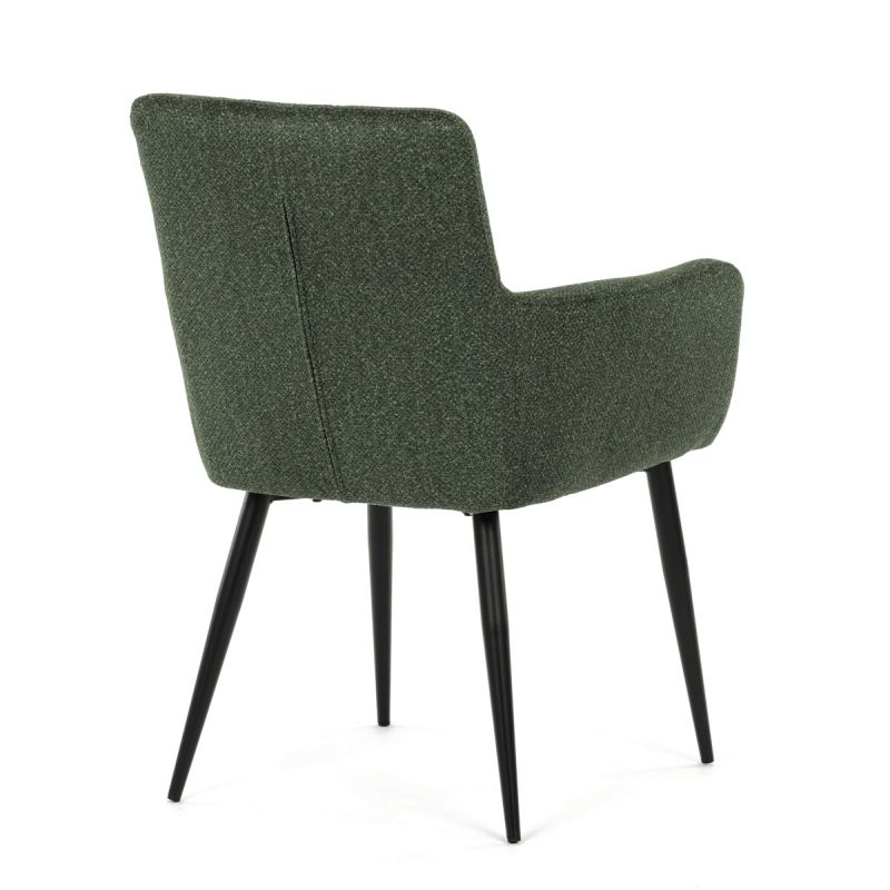 Elegantná zelená jedálenská stolička s podrúčkami