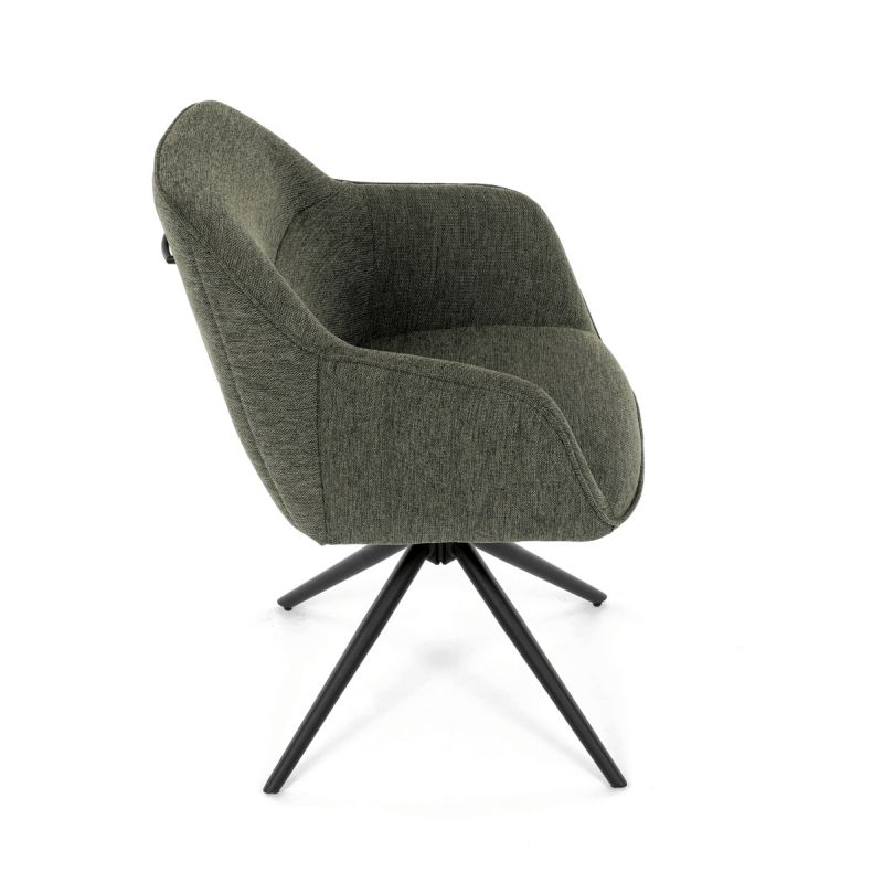 Jedálenská stolička s otočným mechanizmom, zelená látka