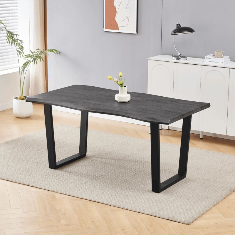 Stôl jedálenský 160x90, MDF doska dekor sivý dub, nohy v tvare U