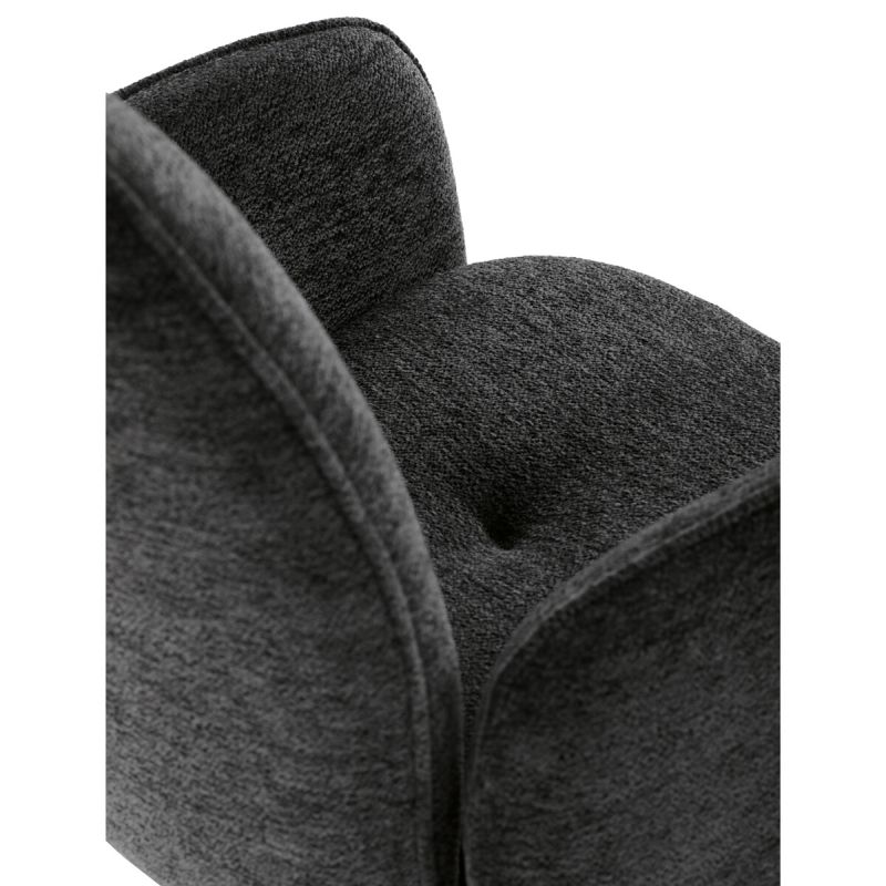 Elegantná jedálenská stolička, antracitová hladká látka, čierny kov