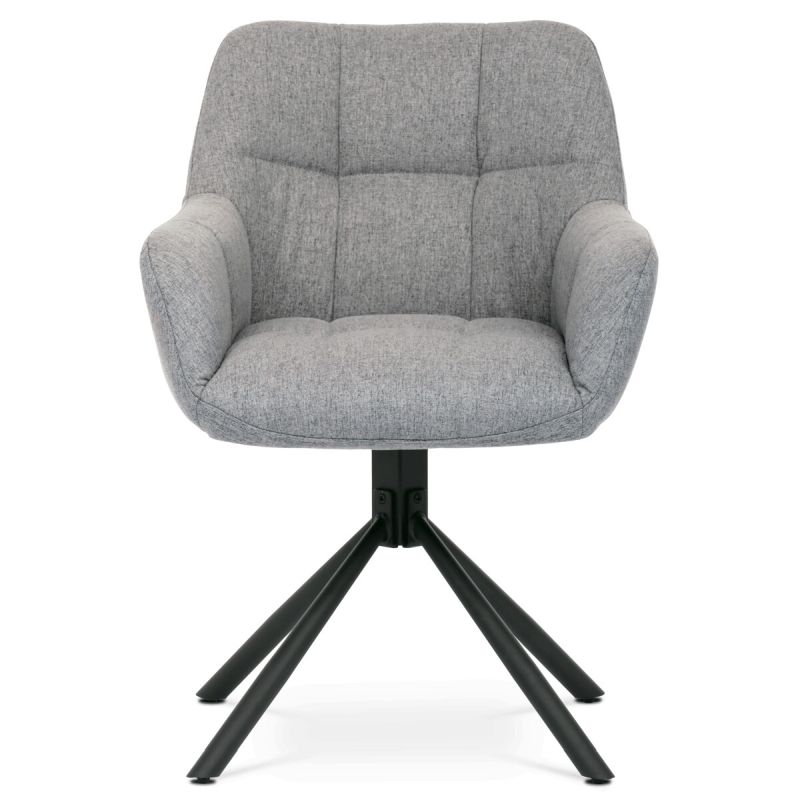 Jedálenská stolička svetlo sivá látka, otočný mechanizmus