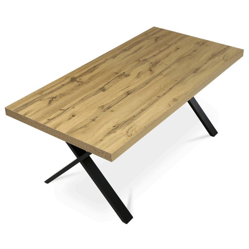Jedálenský stôl s rozmermi 180x90, nohy v tvare X, dub