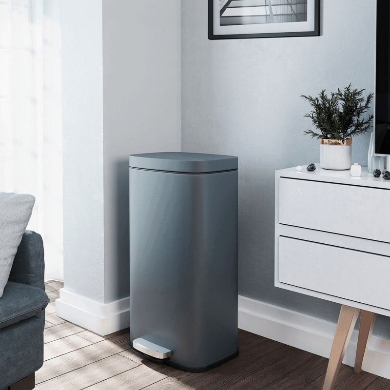 Kôš na odpadky, kovový, čierny – 30 l