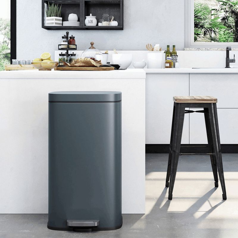 Kôš na odpadky, kovový, čierny – 30 l