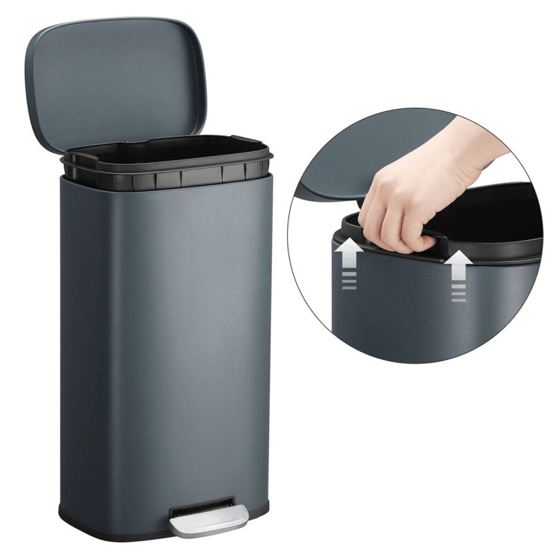 Kôš na odpadky, kovový, čierny – 30 l