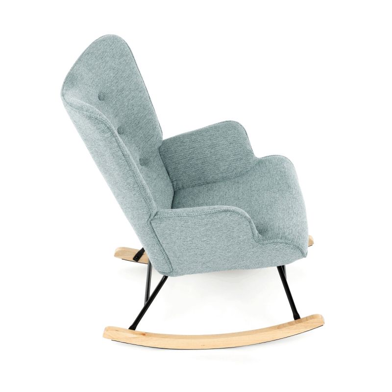 Moderné hojdacie kreslo v elegantnom modrom prevedení