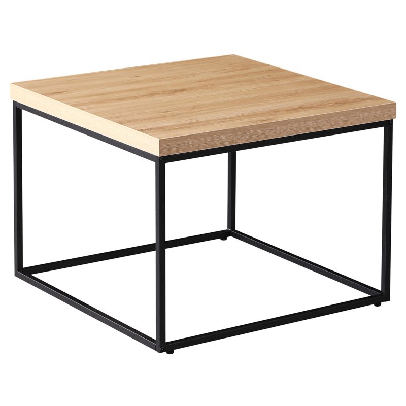 Konferenčný stolík 60x60cm, MDF divoký dub, čierna podnož