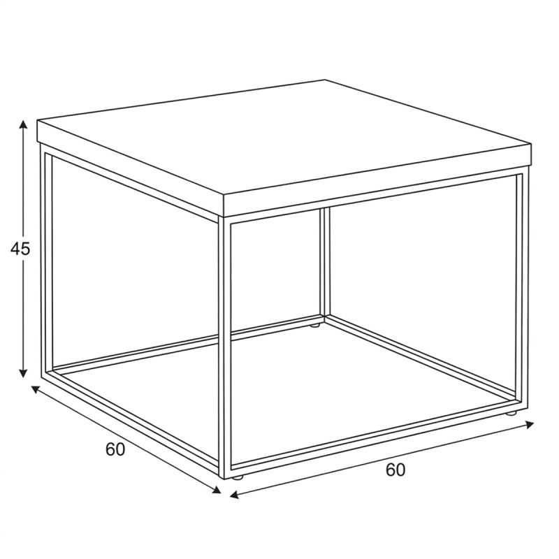 Konferenčný stolík 60x60cm, MDF divoký dub, čierna podnož
