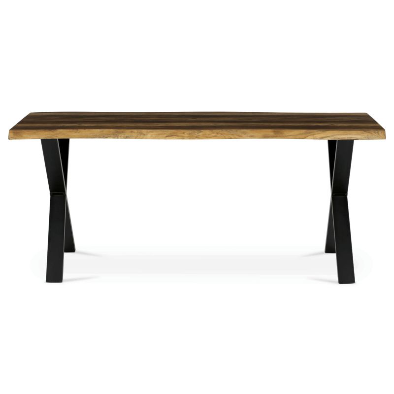 Jedálenský stôl 180x90, MDF old wood, nohy kov čierny v tvare X