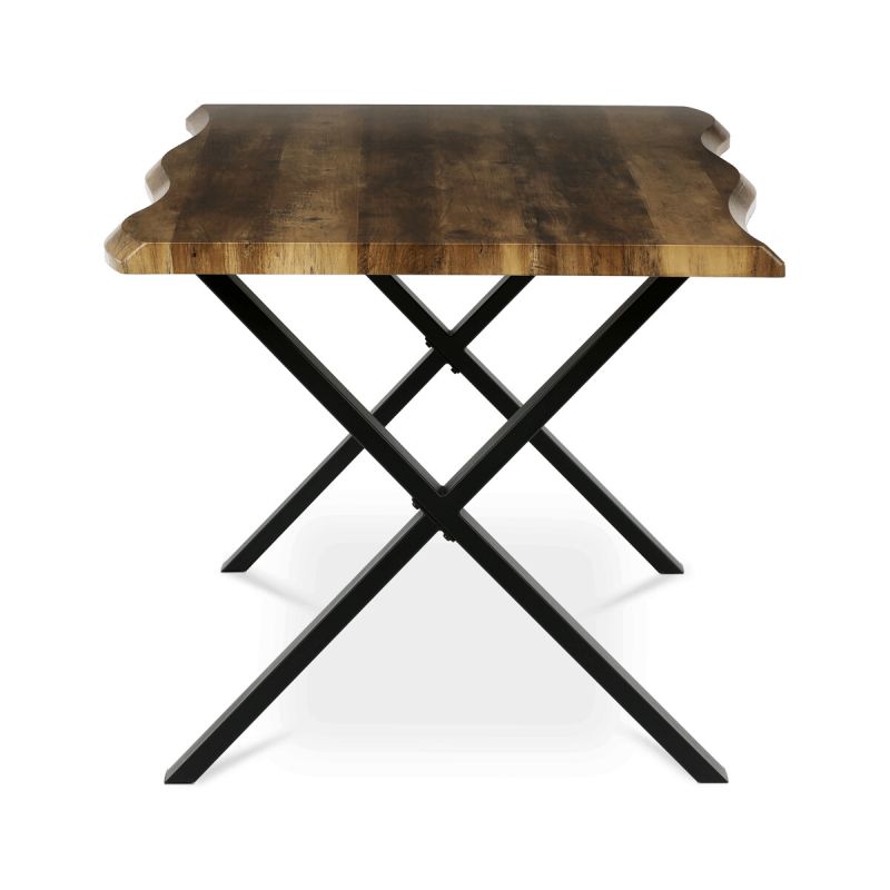 Jedálenský stôl 180x90, MDF old wood, nohy kov čierny v tvare X