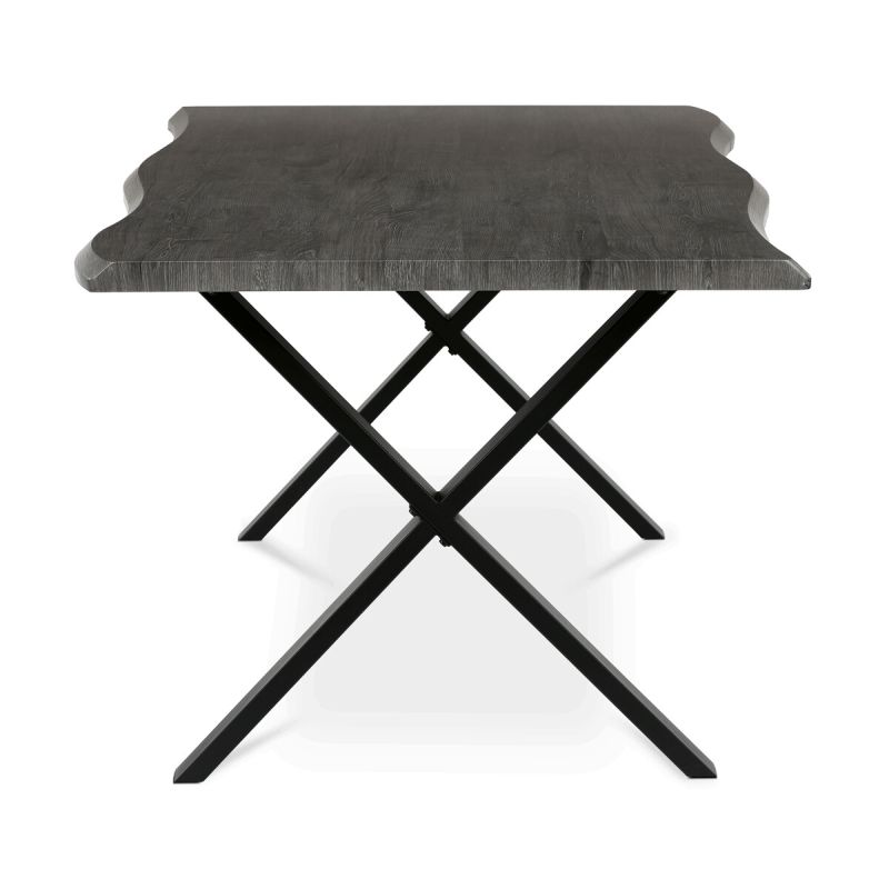 Jedálenský stôl 210x100, MDF sivý dub, nohy kov čierny v tvare X