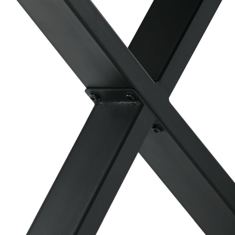 Jedálenský stôl 210x100, MDF divoký dub, nohy kov čierny v tvare X