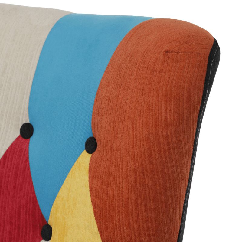 Kreslo ušiak, viacfarebná látka, patchwork