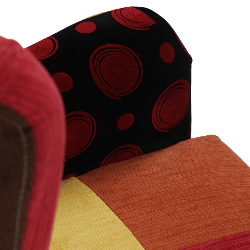 Kreslo ušiak, viacfarebná látka, patchwork