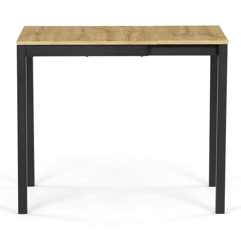 Rozkladací jedálenský stôl, dub, 60–90 cm, s kovovými nohami