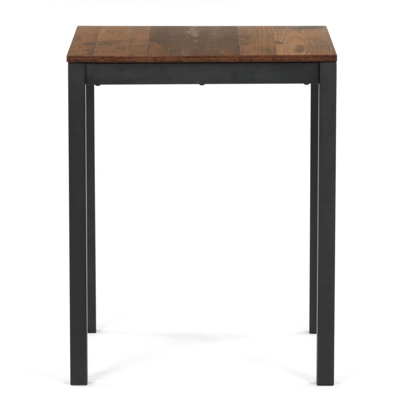 Rozkladací jedálenský stôl, old wood, 60–90 cm, s kovovými nohami
