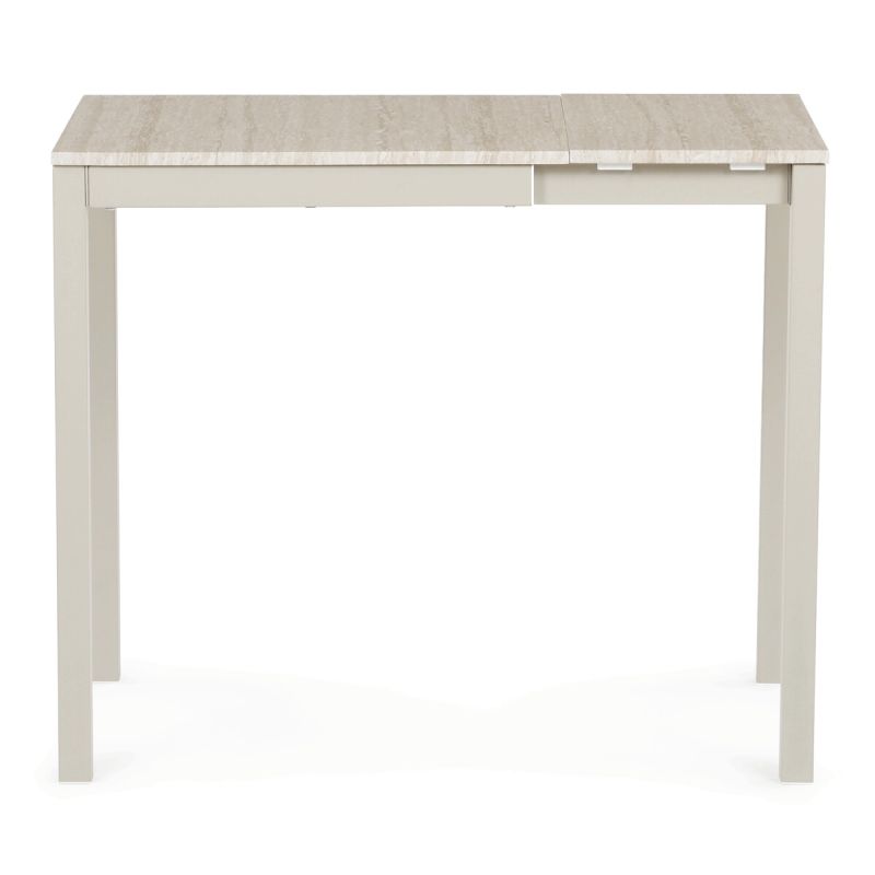 Rozkladací jedálenský stôl, travertin, 60–90 cm, s kovovými nohami