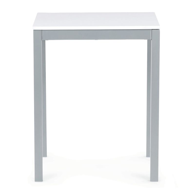 Rozkladací jedálenský stôl, biely, 60–90 cm, s kovovými nohami