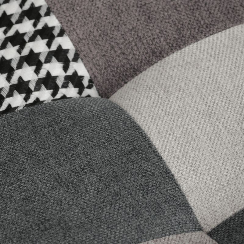 Relaxačné kreslo ušiak s taburetom, viacfarebná patchwork látka