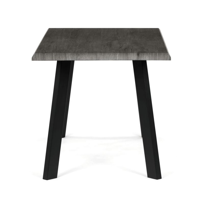 Moderný jedálenský stôl 140 × 80cm, sivý dub s kovovými nohami