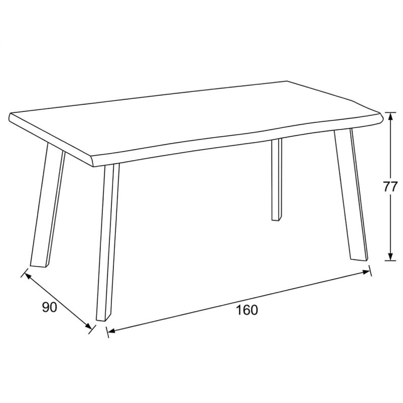 Moderný jedálenský stôl 160 × 90cm, divoký dub s kovovými nohami