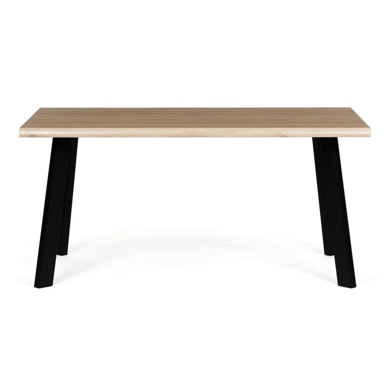 Moderný jedálenský stôl 160 × 90cm, divoký dub s kovovými nohami