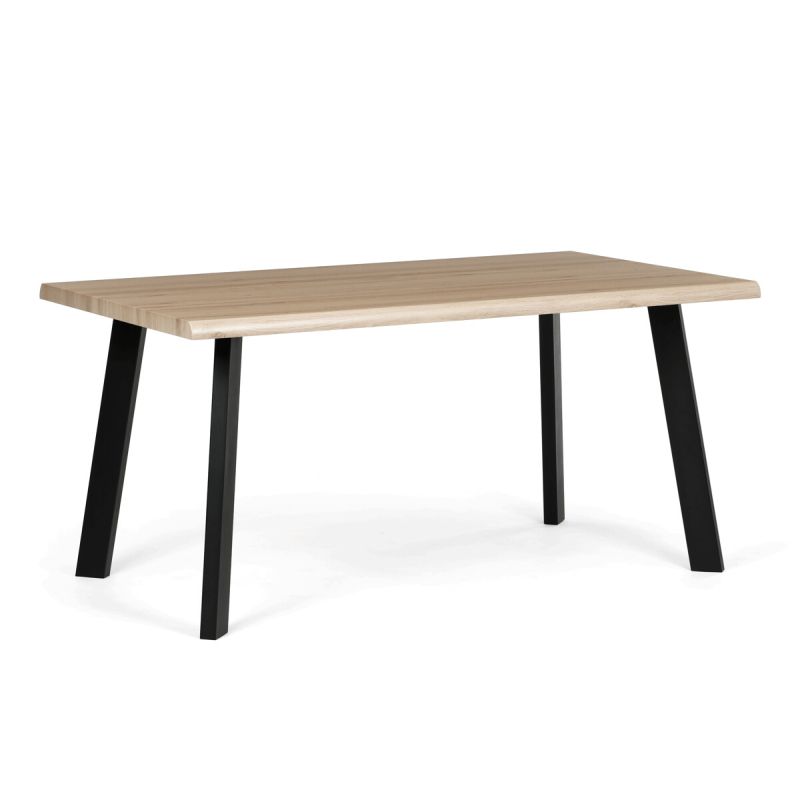 Moderný jedálenský stôl 160 × 90cm, divoký dub s kovovými nohami