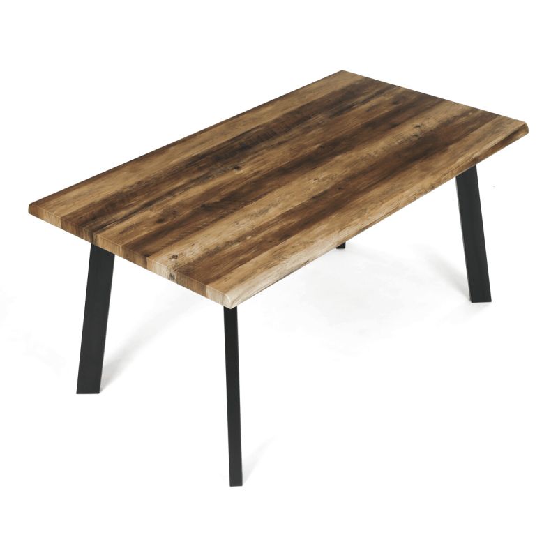 Moderný jedálenský stôl 160 × 90cm, old wood s kovovými nohami