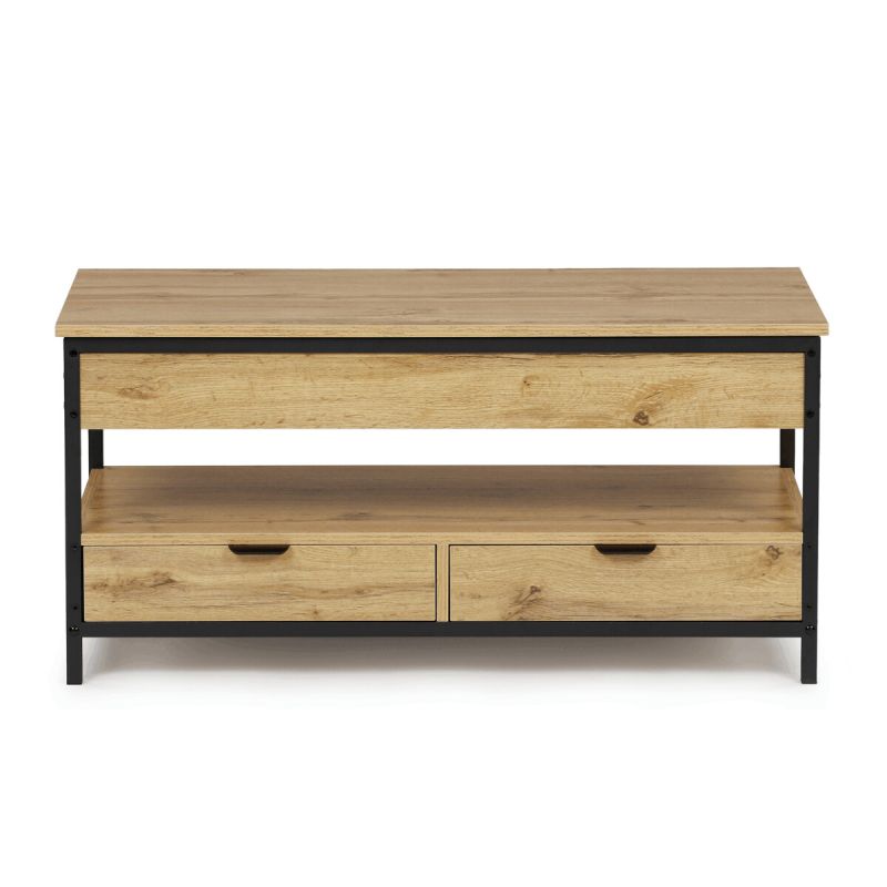 Konferenčný stolík, 100x50cm, MDF dub, nohy čierny kov
