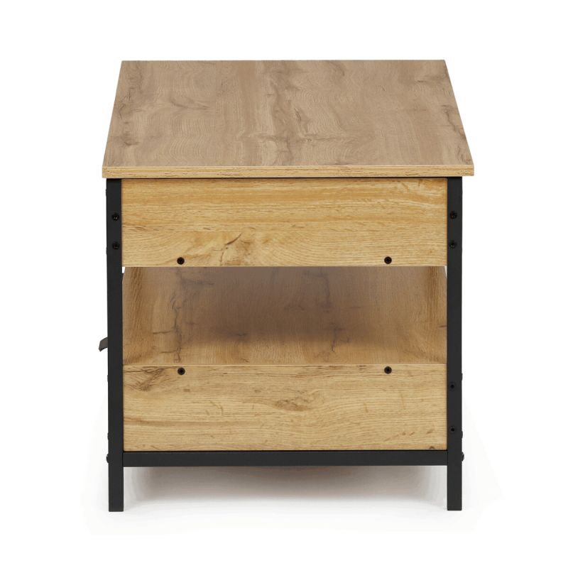 Konferenčný stolík, 100x50cm, MDF dub, nohy čierny kov