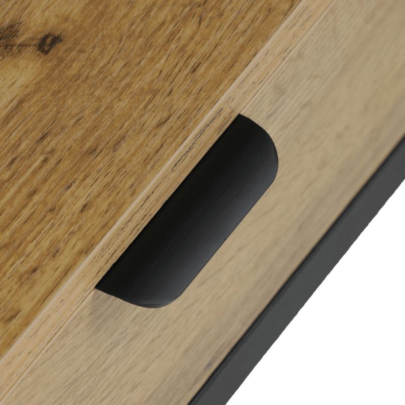 Konferenčný stolík, 100x50cm, MDF dub, nohy čierny kov