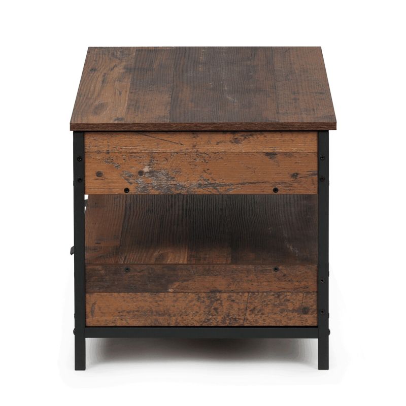 Konferenčný stolík, 100x50cm, MDF old wood, nohy čierny kov