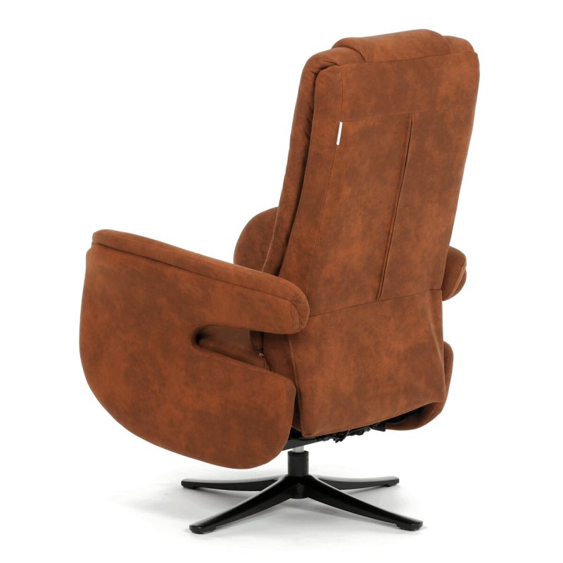 Polohovacie elektrické kreslo, hnedá, látka vintage, Zero Gravity